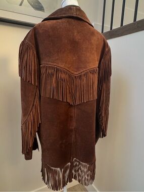 Sears Brown Suede Fringe Leather Jacket
